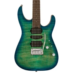 Charvel MJ DK24 HSH 2PT W in Mahogany with Flame Maple Top and Wenge Fingerboard - Caribbean Burst
