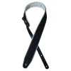 Colonial Leather - 2.5″ Padded Upholstery Leather Guitar Strap - Black & White