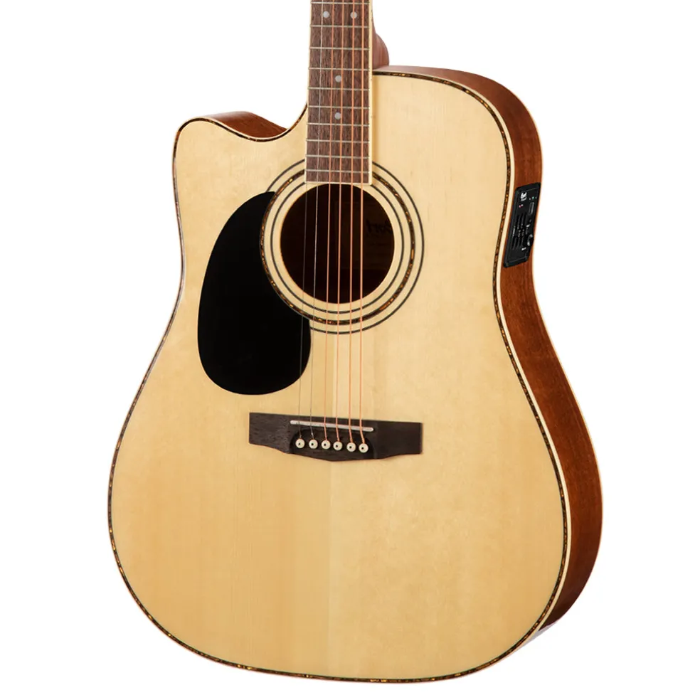 Cort AD880CE Left Handed NS Dreadnought Cutaway with Pickups Natural Satin