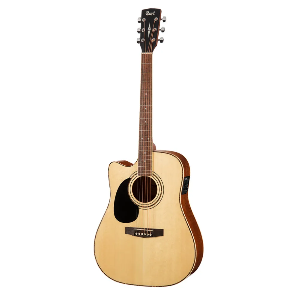 Cort AD880CE Left Handed NS Dreadnought Cutaway with Pickups Natural Satin