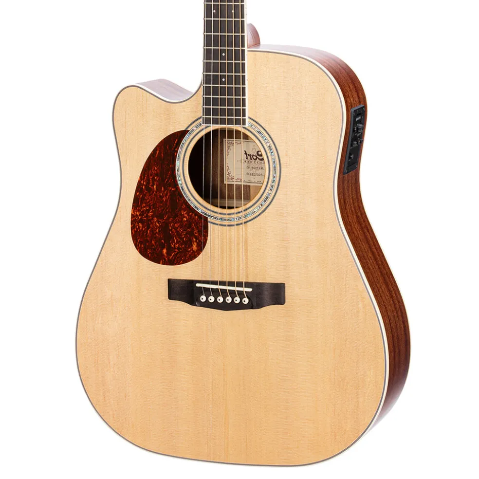 Cort MR710F Left Handed NS Dreadnought Cutaway with Pickups Natural Satin