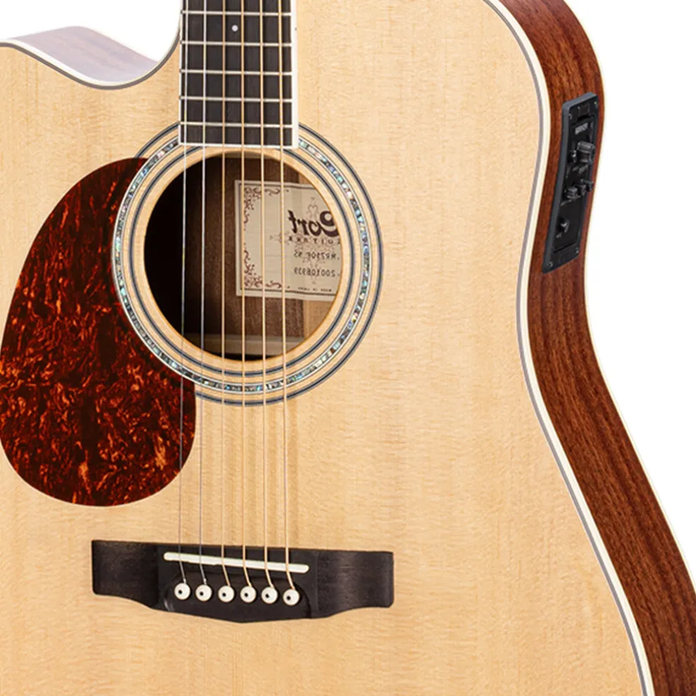 Cort MR710F Left Handed NS Dreadnought Cutaway with Pickups Natural Satin