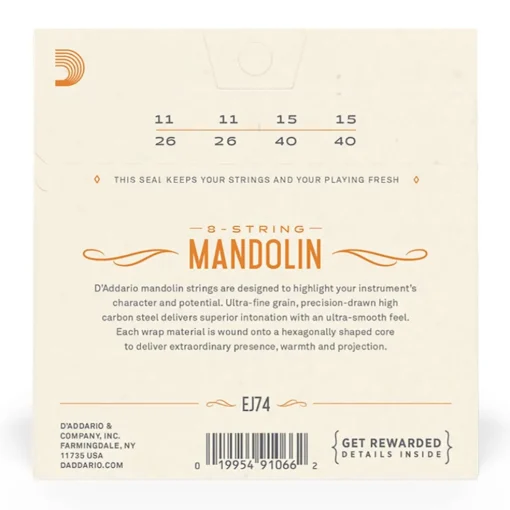 D'Addario - EJ74 - Mandolin Strings Medium 11-40 - Mandolin Strings