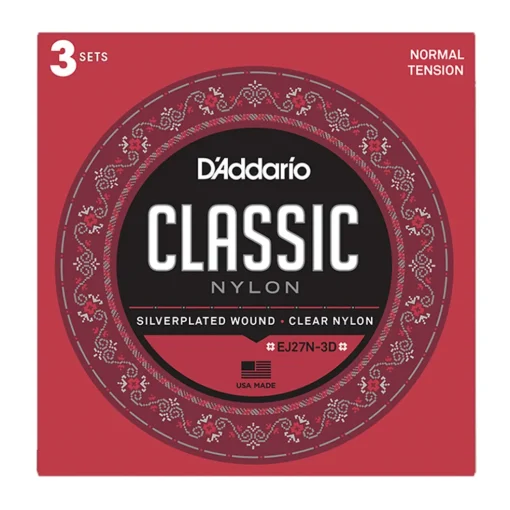 D'Addario - EJ27N - 3 Pack - Nylon Normal Tension - Classical Guitar Strings
