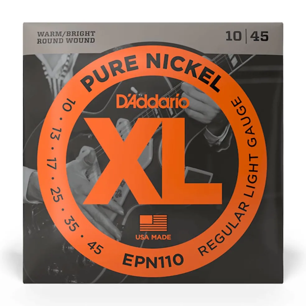 D'Addario - EPN110 - Pure Nickel Regular Light 10-45 - Electric Guitar Strings