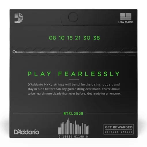 D'Addario - NYXL0838 - NYXL 08-38 Nickel Wound Electric Guitars Strings, Extra Super Light - Electric Guitar Strings