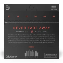 D'Addario - XTE1052 - Electric Guitar XT Light Top/Heavy Bottom 10-52 - Electric Guitar Strings