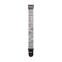 D'Addario Beatles 1964 US Tour Ticket Stubs Guitar Strap, Black and White