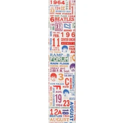 D'Addario Beatles 1964 US Tour Ticket Stubs Guitar Strap, Multi Color