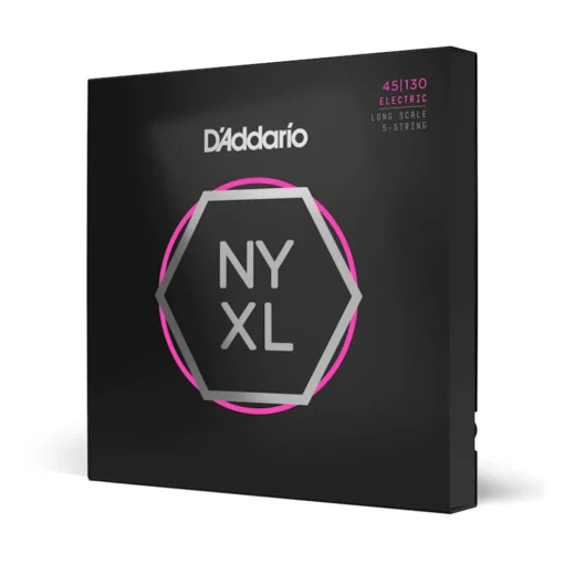 D'Addario NYXL45130 Nickel Wound Bass Guitar Strings, 5-string Regular Light, 45-130, Long Scale