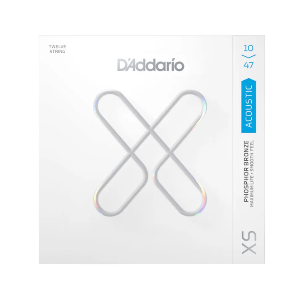 D’Addario 12-String XS Coated Phosphor Bronze Acoustic Guitar Strings .010-.047 Light Gauge