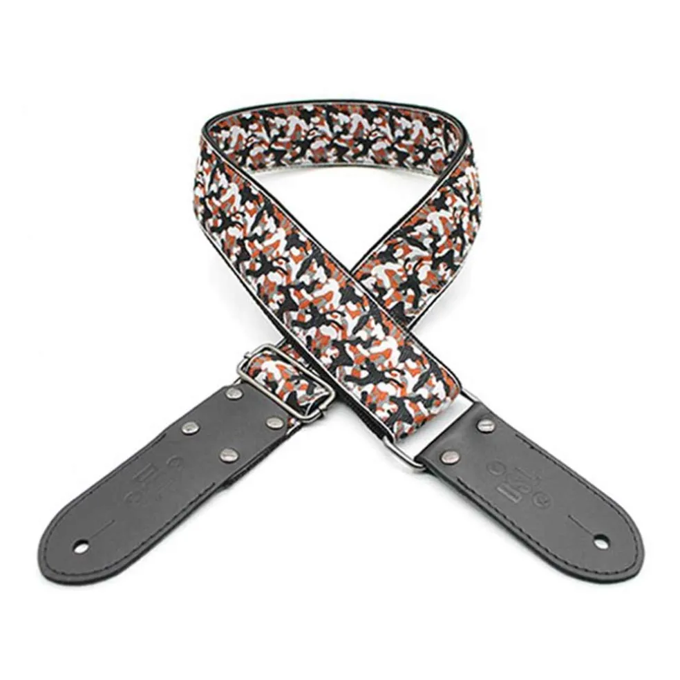 DSL Jacquard Weaving 2" Guitar Strap - Camo Red