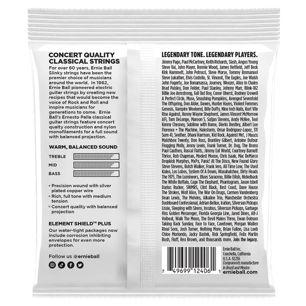 Ernie Ball Ernesto Palla Black and Gold Ball-End Nylon Classical Guitar String