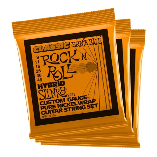 Ernie Ball Hybrid Slinky Classic RnR Pure Nckl Elec Gtr Strings 3 Pk 9 46