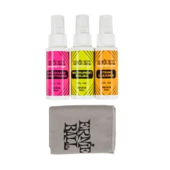 Ernie Ball Instrument Care 3-pack w/Microfibre Polish Cloth