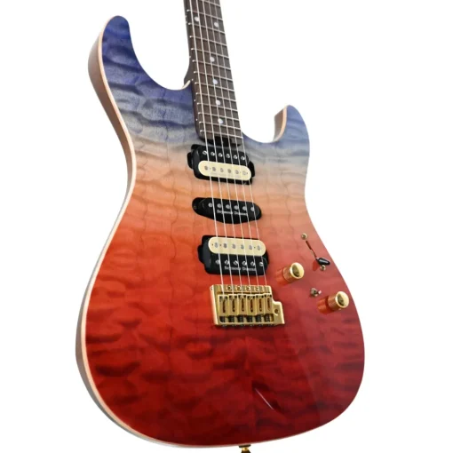 ESP Custom Shop Snapper CTM Electric Guitar - Blue Red Gradation