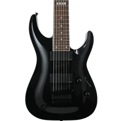 ESP Custom Shop 7-String Electric Guitar w/ Floyd Rose & EMG Pickups - Gloss Black