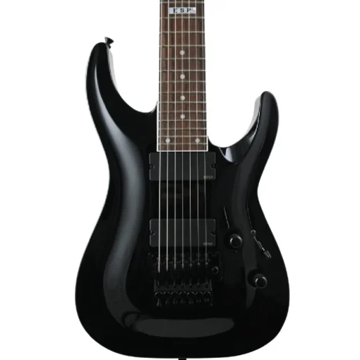 ESP Custom Shop 7-String Electric Guitar w/ Floyd Rose & EMG Pickups - Gloss Black