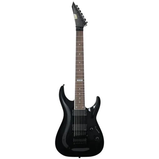 ESP Custom Shop 7-String Electric Guitar w/ Floyd Rose & EMG Pickups - Gloss Black