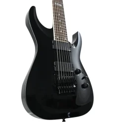 ESP Custom Shop 7-String Electric Guitar w/ Floyd Rose & EMG Pickups - Gloss Black