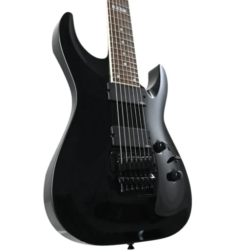 ESP Custom Shop 7-String Electric Guitar w/ Floyd Rose & EMG Pickups - Gloss Black