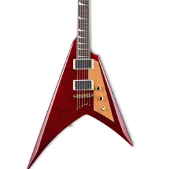 ESP LTD Kirk Hammett Signature V Electric Guitar- Red Sparkle - LKH-VRSP