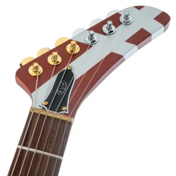EVH Striped Series Shark Burgundy with Silver Stripes