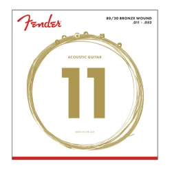 Fender - 80/20 Bronze Acoustic Strings, Ball End, 70CL .011-.052 Gauges, (6)