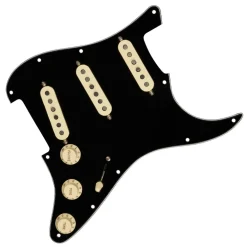 Fender - Pre-Wired Strat Pickguard, Custom Shop Custom '69 SSS, Black 11 Hole PG