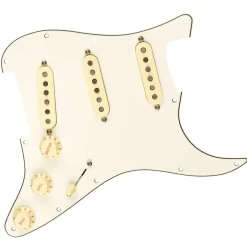 Fender - Pre-Wired Strat Pickguard, Custom Shop Fat 50's SSS, Parchment 11 Hole PG