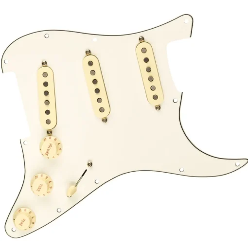 Fender - Pre-Wired Strat Pickguard, Custom Shop Fat 50's SSS, Parchment 11 Hole PG