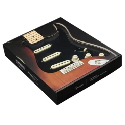 Fender - Pre-Wired Strat Pickguard, Custom Shop Fat 50's SSS, Black 11 Hole PG