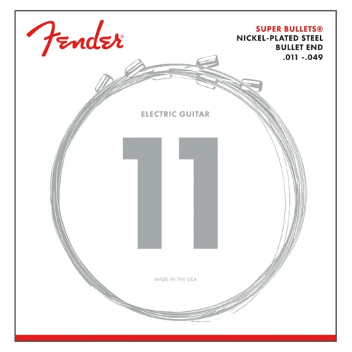 Fender 6 Super Bullet Strings Nickel Plated Steel Bullet End 3250M Gauges .011 to .049