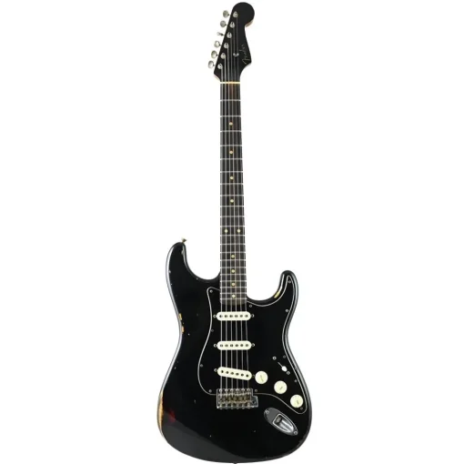 Fender Custom Shop - Limited Edition Dual-Mag II Strat Relic - Rosewood Fingerboard - Aged Black Over 3-Colour Sunburst