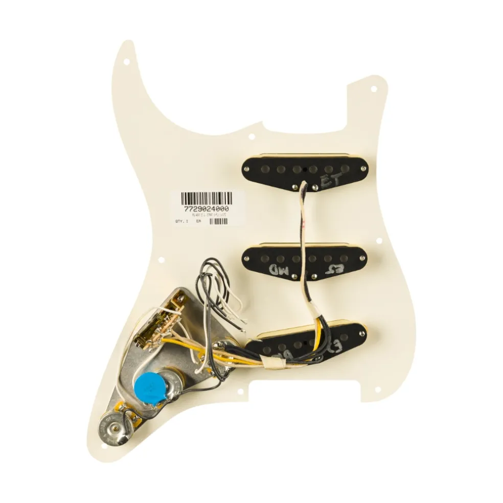 Fender Pre Wired Strat Pickguard Eric Johnson Signature Parchment 8 Hole PG
