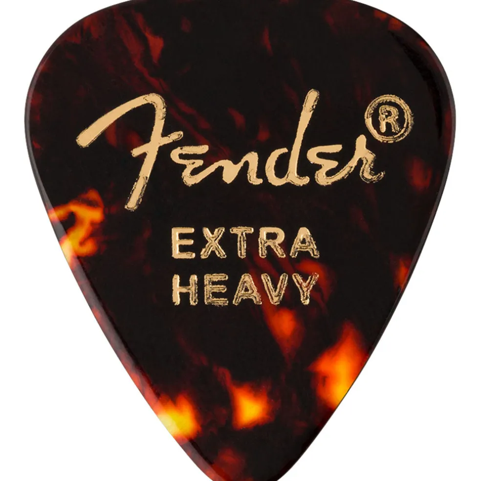 Fender Tortoise Shell Picks, 351-Shape, Extra Heavy, 12 Count