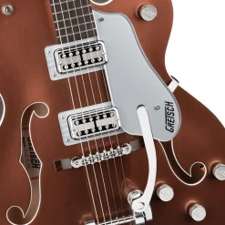 Gretsch - G6118T Players Edition Anniversary™ Hollow Body with String-Thru Bigsby® - Two-Tone Copper Metallic/Sahara Metallic