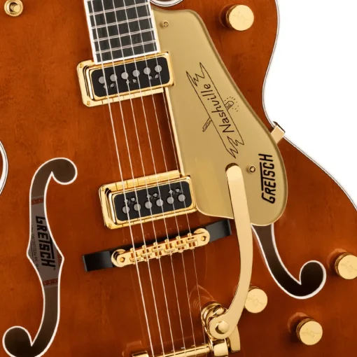 Gretsch - G6120TG-DS Players Edition Nashville® Hollow Body DS with String-Thru Bigsby® and Gold Hardware - Roundup Orange