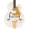 Gretsch Falcon Hollow Body Ebony Fingerboard with String Thru Bigsby and Gold Hardware - White
