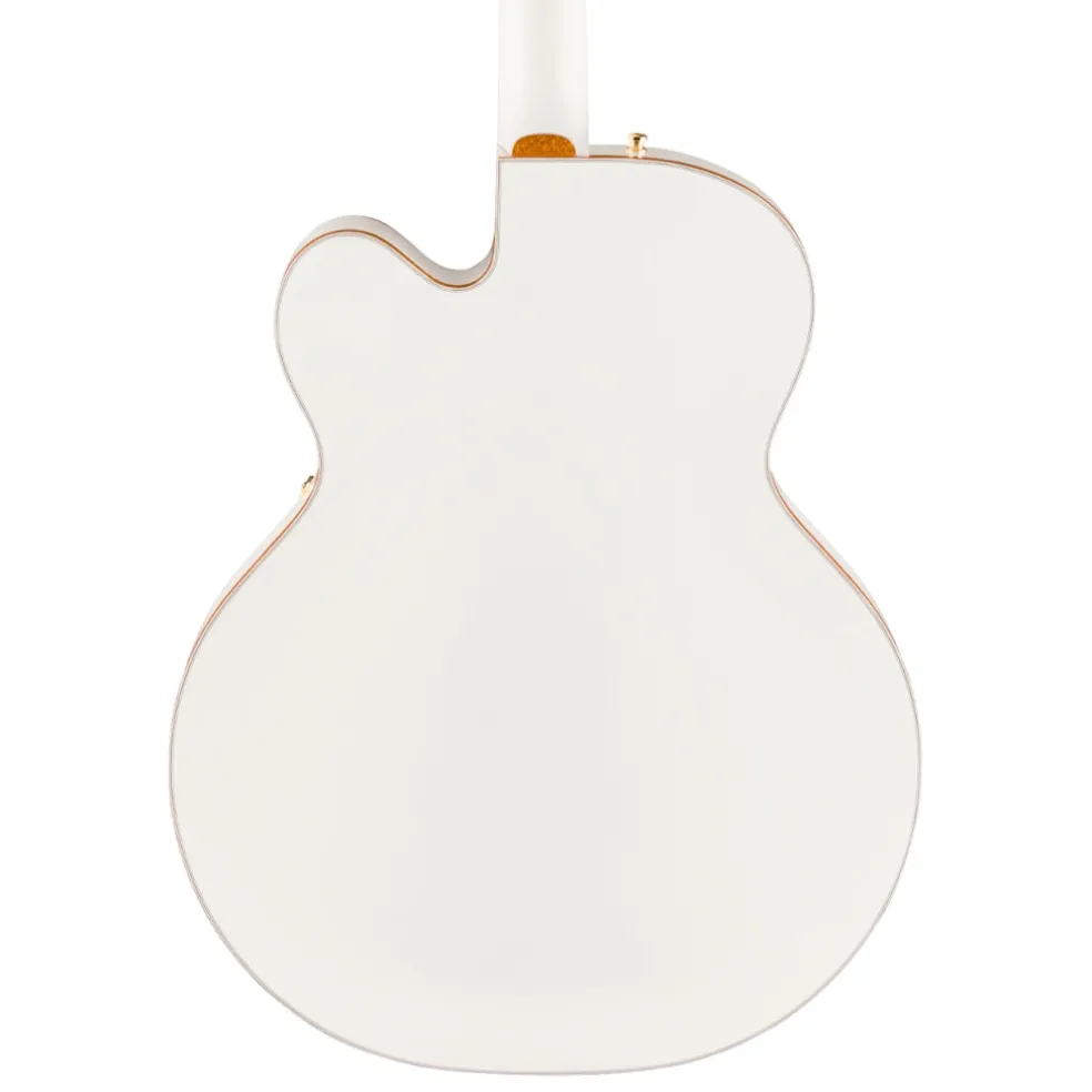 Gretsch Falcon Hollow Body Ebony Fingerboard with String Thru Bigsby and Gold Hardware - White