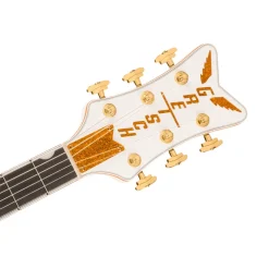 Gretsch Falcon Hollow Body Ebony Fingerboard with String Thru Bigsby and Gold Hardware - White