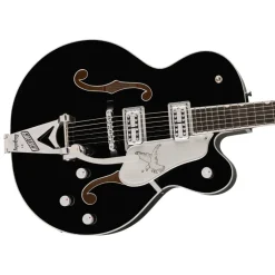 Gretsch Falcon Hollow Body Ebony Fingerboard with String-Thru Bigsby® and Chrome Hardware - Black