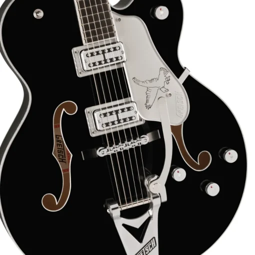 Gretsch Falcon Hollow Body Ebony Fingerboard with String-Thru Bigsby® and Chrome Hardware - Black