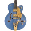 Gretsch Falcon Hollow Body Ebony Fingerboard with String Thru Bigsby and Gold Hardware - Cerulean Smoke