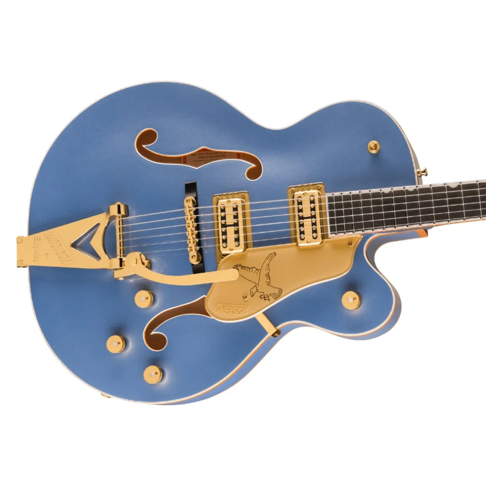 Gretsch Falcon Hollow Body Ebony Fingerboard with String Thru Bigsby and Gold Hardware - Cerulean Smoke