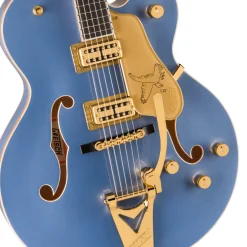 Gretsch Falcon Hollow Body Ebony Fingerboard with String Thru Bigsby and Gold Hardware - Cerulean Smoke