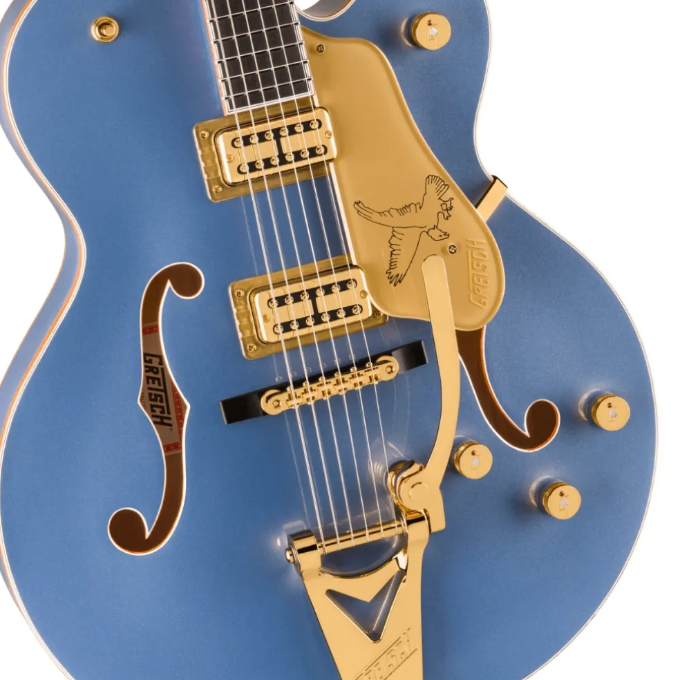 Gretsch Falcon Hollow Body Ebony Fingerboard with String Thru Bigsby and Gold Hardware - Cerulean Smoke