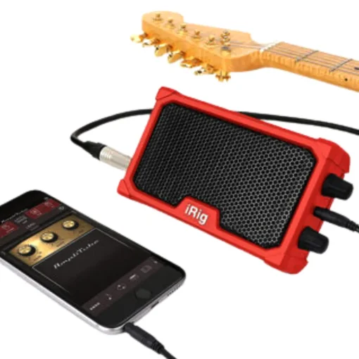 iRig Nano Amp, Red - Portable Micro Amp with integrated iOS Audio Interface