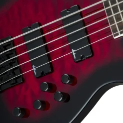 Jackson - JS Series Concert Bass JS3VQ, Amaranth Fingerboard - Transparent Red Burst | Bass Guitars | 2919021502