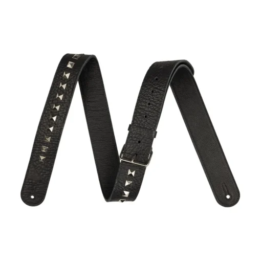 Jackson Metal Stud Leather Strap - Black, 2.5"